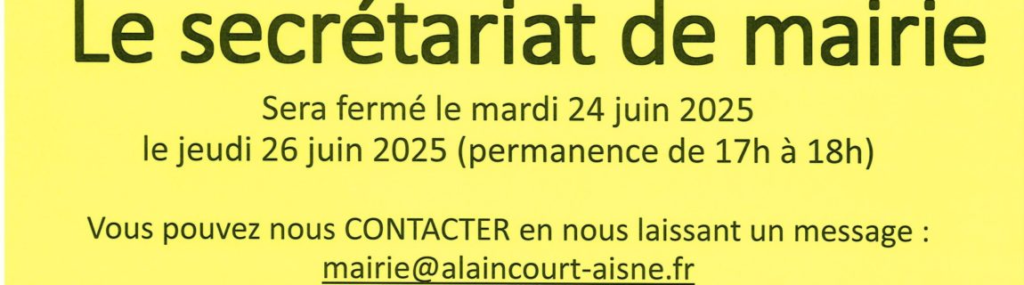 Fermeture de la mairie