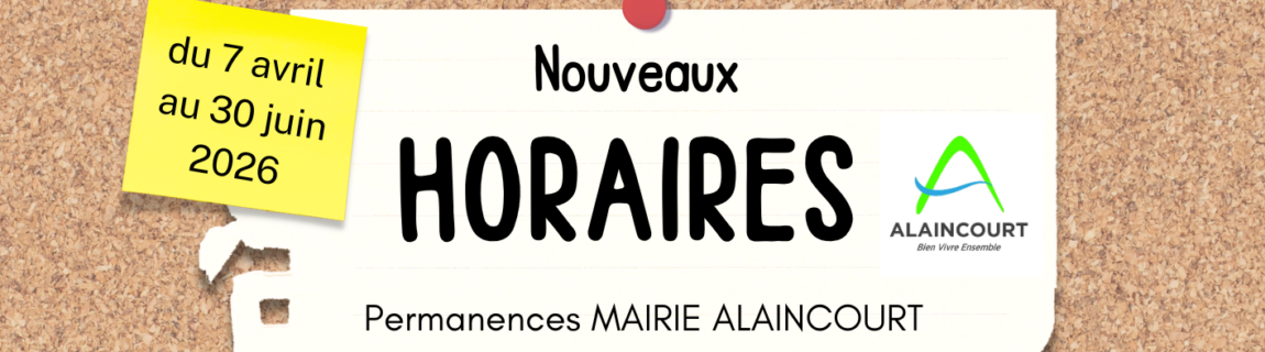 Horaires d’ouverture de la mairie