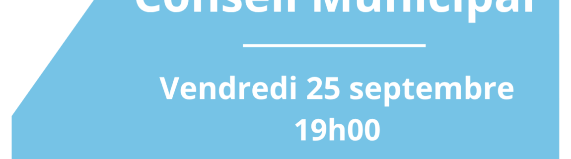 Ordre du Jour Conseil Municipal du vendredi 25 septembre